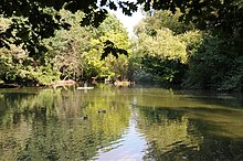 A glimpse of the small lake inside the Legnano Castle Park