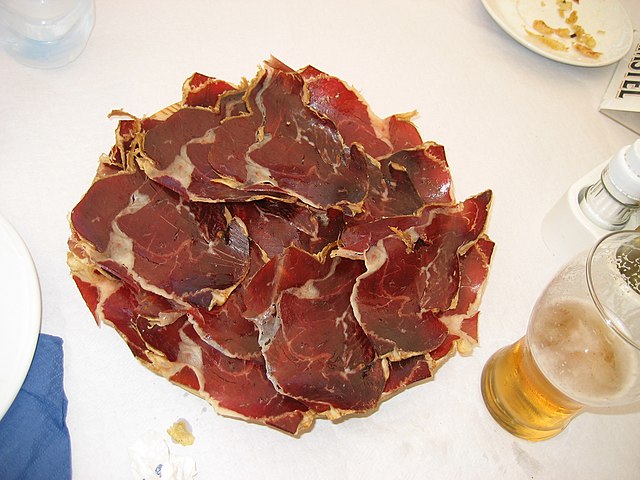 Sliced Cecina - Cured Smoked Beef, León-Style