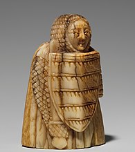 A 12th century warder (modern rook) made of whale ivory of Scandinavian origin, similar to the famous Lewis chessmen.
