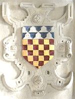 Arms of Sir John Chichester (d.1569), Pilton Church, Devon ChichesterArmsMonumentPiltonDevon1569.JPG