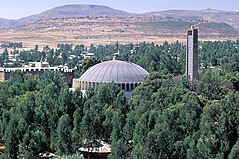 The dome and bell tower of the New Cathedral of Our Lady Mary of Zion. Church Our Lady Mary Zion Axum Ethio.jpg