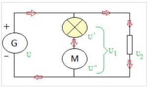 Circuit électrique en dérivation avec 2 composants en série- Tension.png