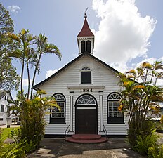 Combe church of the Moravian church at Grote Combeweg 32 in Paramaribo Photograph: Henk Olieman Licensing: CC-BY-SA-4.0