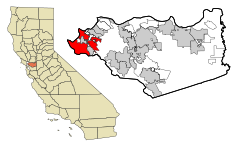 Contra Costa County California Incorporated e Aree prive di personalità giuridica Richmond Highlighted.svg