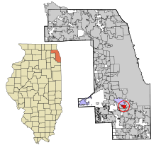 Cook County Illinois incorporated and unincorporated areas Robbins highlighted.svg