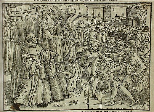 Thomas Cranmer op de brandstapel