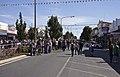 Crowd after the SunRice Festival parade in Pine Ave, Leeton, New South Wales.