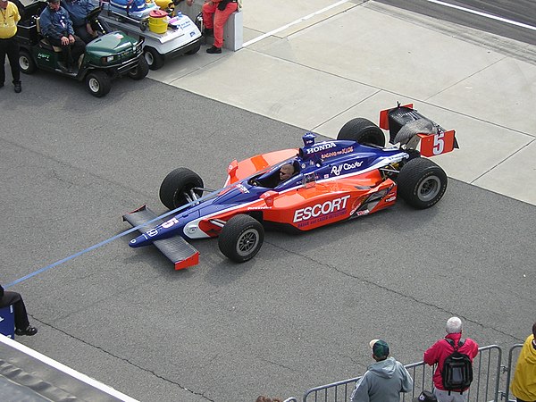 Lazier's car in Gasoline Alley during practice for the 2006 Indianapolis 500