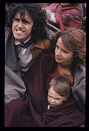 Photograph of Linda Lawrence with Donovan and Julian in 1970