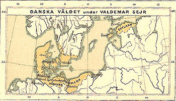 Pomerania as a part of Denmark under Valdemar II (nicknamed "Sejr", "the Victorious") Danska valdet under valdemar sejr.jpg