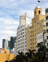 Delano Hotel, 1947 (Robert Swartburg) and National Hotel, 1940 (Roy F. France), Collins Ave., Miami Beach