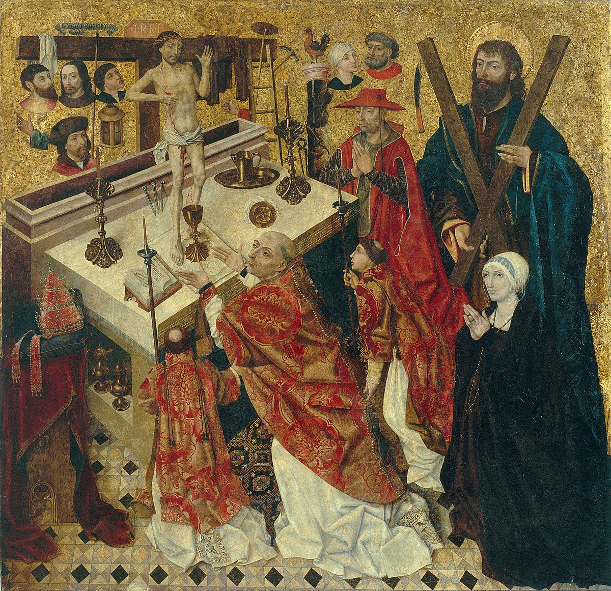 ファイル:Diego de la Cruz - The Mass of Saint Gregory - Google Art 