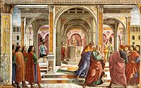 Η εκδίωξη του Ιωακείμ από τον Ναό, νωπογραφία, 1485-90, Φλωρεντία Santa Maria Novella, Cappella Tornabuoni
