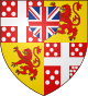 Quarterly, I and IV gules, a cross argent, in each quarter five plates; II and III, Or, a lion rampant gules. For augmentation, an inescutcheon charged with the crosses of St. George, St. Andrew, and St. Patrick combined, being the union badge of the United Kingdom.