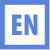 EN language symbol in blue letters in a blue square.svg