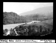 Le Rhône et le pont, en 1934.