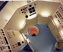 Mockup of the MOL laboratory module interior and transfer tunnel Early mockup of MOL laboratory module interior.jpg