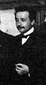 Crop of Albert Einstein at the first Solvay Conference, 1911.