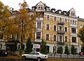 Apartment house in closed development in a corner