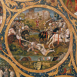Ернст Смели пада смъртно ранен в битка със саксонците пред Хомбург на Унструт, Родословие на Бабенбергите, Клостернойбург, 1489 – 1492