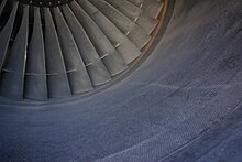 Acoustic liners at the intake of a jet engine Fan & nacelle Airbus A300's CF-6.JPG