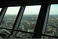 view from inside panorama floor down to city of Berlin