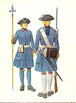 Uniform från 1705 för vapenkåren i Uleåborg samt Österbottens infanteriregemente.