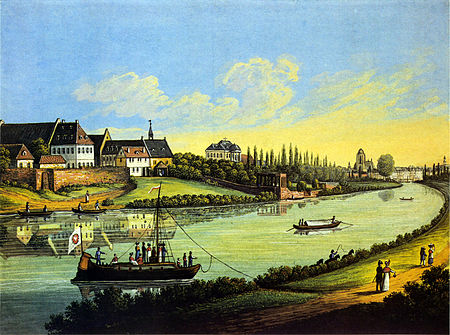 Frankfurt Am Main Mainpanorama mit Gutleuthof um 1825