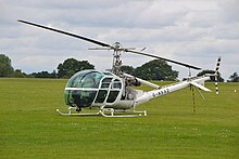 A civilian UH-12 at Heli UK Expo, 2014 G-ASAZ (14389405782).jpg