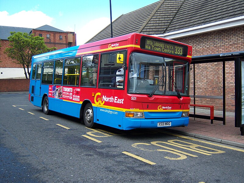 File:Go North East bus 501 Dennis Dart MPD Plaxton X501 WRG in North Shields 9 May 2009.jpg