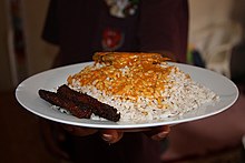 Fish curry and rice (Xit kodi in Konkani), the staple food of the Goan Catholics. Goan Xit kodi.jpg