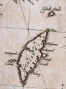 Карта Готланда, 1626 г.