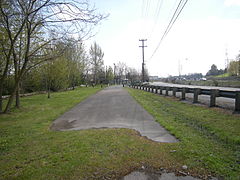 The north end of the trail in northern Tukwila, just south of Seattle, photographed in 2009.