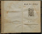 העמוד הראשון במהדורה הראשונה של ספר השירים, 1827