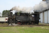 Dreikuppler-Maschine kkStB 69 der Erzbergbahn mit hinterer Laufachse und zwei Triebzahnrädern (1890, Lokomotivfabrik Floridsdorf)