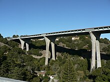 Highway 280 from the Crystal Springs Reservoir Dam and Bridge (4145016410).jpg