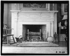 Historic American Buildings Survey, Hanns P. Weber, Photographer Mar. 1934, DETAIL OF MANTLE(DRAWING and RECEPTION R'MS EAST and WEST WALLS). - Clifford Miller House, State Route HABS NY,11-CLAV,2-6.tif