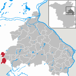 Läget för kommunen Hoppegarten i Landkreis Märkisch-Oderland