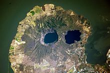 The Chiltepe Peninsula and the Apoyeque caldera, view from the ISS.