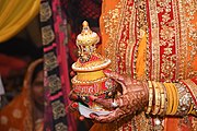 Indian UttarPradesh Vermilion Box Bride Images