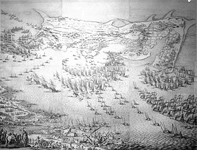 Anglický útok na ostrov Ré, rytina Jacquese Callota