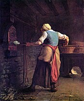 Oven depicted in Jean-François Millet's painting, Woman Baking Bread (1854)