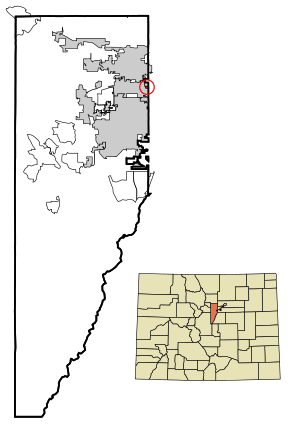 Jefferson County Colorado Incorporated and Unincorporated areas Mountain View Highlighted.svg