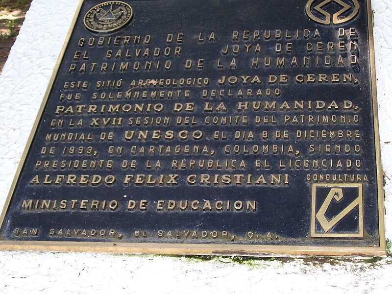 File:Joya de Cerén, placa del sitio.jpg