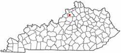 Location of New Castle, Kentucky