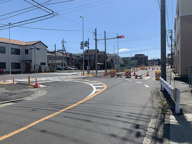 File:Kamoi-Kamiiida-Line (road construction) Honjyuku-Sachigaoka E - End point (Sachigaoka) 05 (2024) 03.jpg