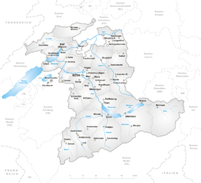 Poziția localității Berna