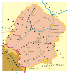 Location of Rhenish-Hessian Switzerland (in the east) Karte Nahe Einzugsgebiet.png