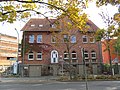 two-story brick school