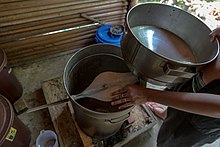 Distillation equipment to produce the three different types of rice wine.